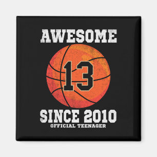 13th Birthday Basketball Fan 13 Years Old Official Magnet