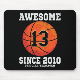 13th Birthday Basketball Fan 13 Years Old Official Mouse Pad