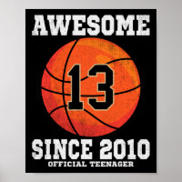 13th Birthday Basketball Fan 13 Years Old Official