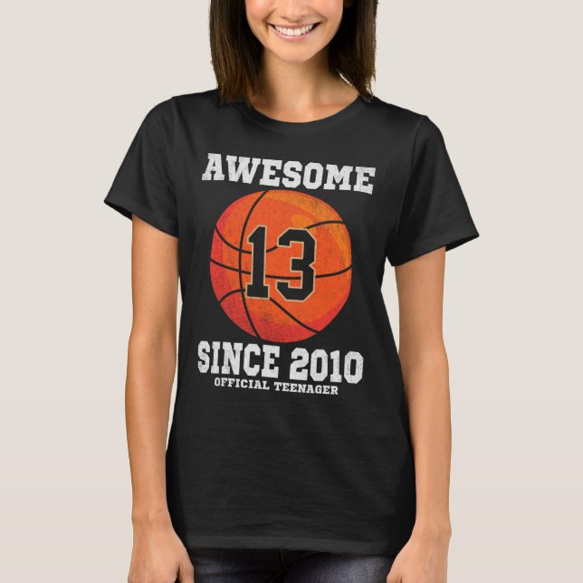 13th Birthday Basketball Fan 13 Years Old Official T-Shirt (Front)