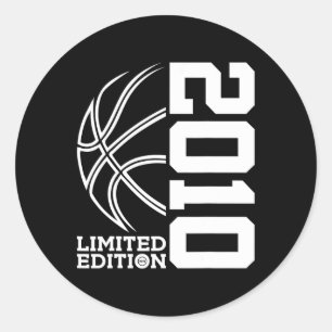 13th Birthday Basketball Limited Edition 2010  Classic Round Sticker