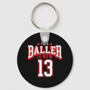 13th Birthday Basketball Lover 13 Years Old Bday Key Ring