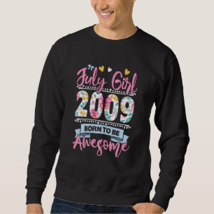 13th Birthday Born To Be Awesome July 2009 Floral Sweatshirt