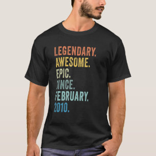 13th Birthday Boy Legendary Epic Awesome Since Feb T-Shirt