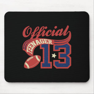 13th Birthday Boy Official Teenager 13 Yrs Old Foo Mouse Pad