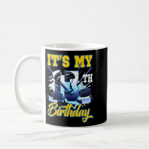 13th Birthday Boys 13 Year Old Ice Hockey Theme Coffee Mug