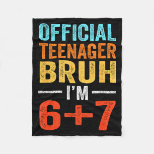 13th Birthday Boys Teenager Funny Six Seven Meme Fleece Blanket