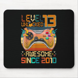 13th Birthday Boys Video Game Level 13 Unlocked Aw Mouse Pad