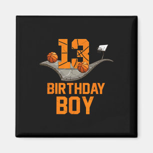 13th Birthday Bysketbyll Jersey 13 Year Old Boy Magnet