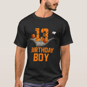 13th Birthday Bysketbyll Jersey 13 Year Old Boy T-Shirt