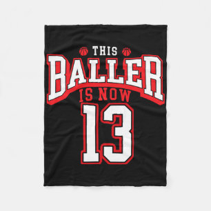 13th Birthday Bysketbyll Lover 13 Years Old Bday  Fleece Blanket