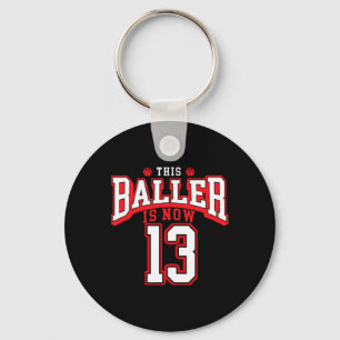 13th Birthday Bysketbyll Lover 13 Years Old Bday  Key Ring