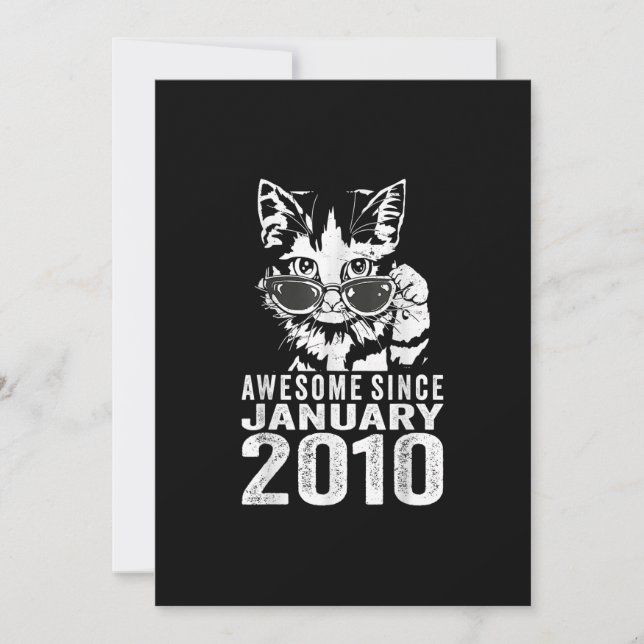 13th Birthday Cat 13 Years Old Awesome Since Janua Invitation (Front)