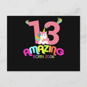 13th Birthday Celebration Gift Amazing Since 2006 Postcard