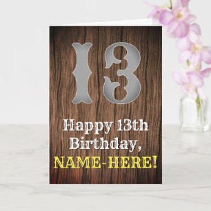 13th Birthday: Country Western Inspired Look, Name Card