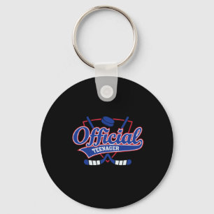 13th Birthday Decorations Hockey Winter Sports Fan Key Ring