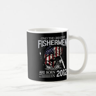13th Birthday Fishermen Usa Flag 13 Year Old Fishi Coffee Mug