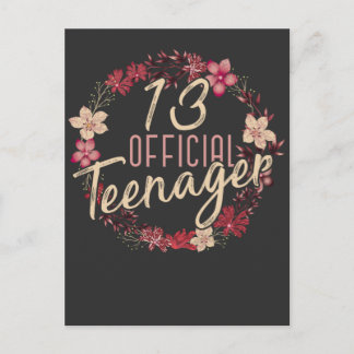 13th Birthday Flower 2008 Official Teenager Girl Postcard