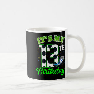 13th Birthday Football Boy Girl Kids Soccer Sports Coffee Mug