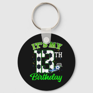13th Birthday Football Boy Girl Kids Soccer Sports Key Ring