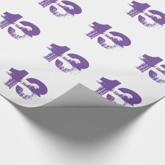 13th birthday for anyone, purple on white. wrapping paper