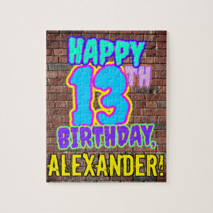 13th Birthday ~ Fun, Urban Graffiti Inspired Look Jigsaw Puzzle