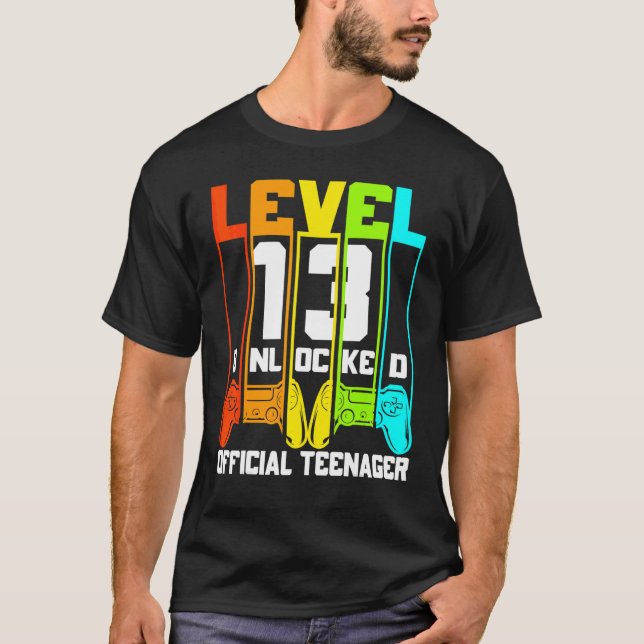 13th Birthday Game  Level 13 Unlocked Official Tee (Front)