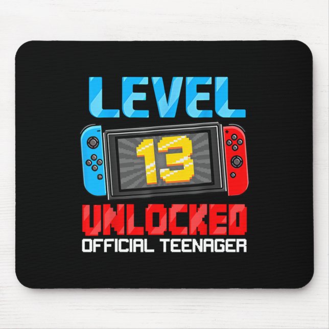 13th Birthday Game Level 13 Unlocked Official Teen Mouse Pad (Front)