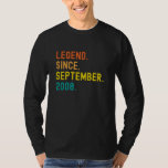 13th Birthday Gift 13 Year Old Legend Since T-Shirt<br><div class="desc">This is great 13th birthday gifts idea for men women and your dad who were born in September 2008</div>