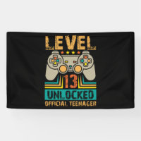 13th Birthday Gift Boys Level 13 Unlocked Official