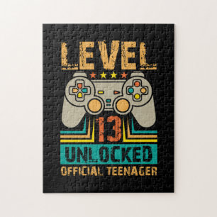 13th Birthday Gift Boys Level 13 Unlocked Official Jigsaw Puzzle