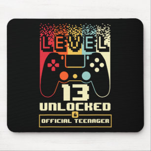 13th Birthday Gift Boys Level 13 Unlocked Official Mouse Pad