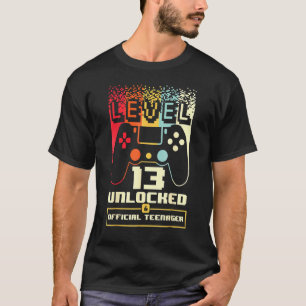 13th Birthday Gift Boys Level 13 Unlocked Official T-Shirt