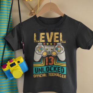 13th Birthday Gift Boys Level 13 Unlocked Official T-Shirt
