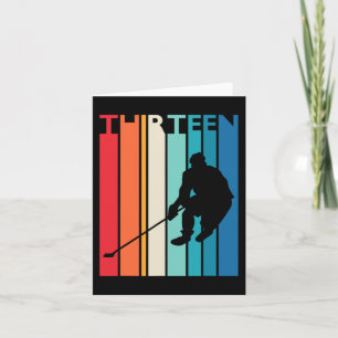 13th Birthday Gift Thirteen Vintage Hockey 13 Year Card
