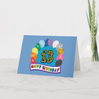 13th Birthday Gifts with Assorted Balloons Design
