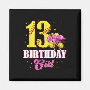13th Birthday Girl Coquette Softll Bow 10 Year Old Magnet