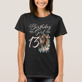 13th Birthday Girl Horse 13 Years Old Bday T-Shirt