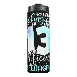 13th Birthday Girls Cute Official Teenager Birth Thermal Tumbler