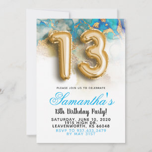 13th Birthday Gradient Invitation