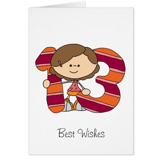 13th Birthday - Greetings Card - Girl