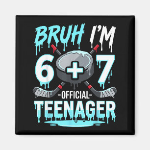 13th Birthday Hockey Bro 6 Plus 7 Drip 13 Years Magnet