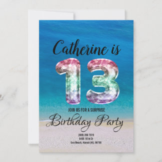 13th birthday invitation