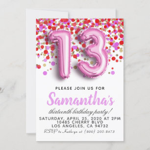 13th Birthday Invitation
