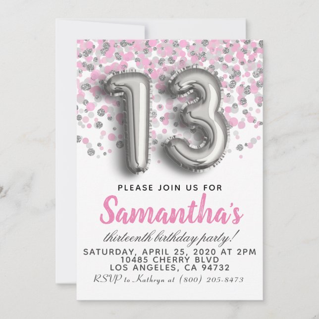13th Birthday Invitation (Front)
