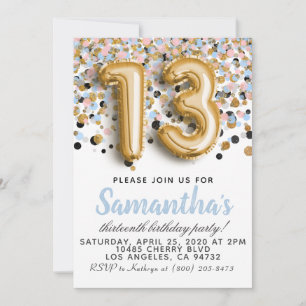 13th Birthday Invitation