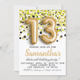 13th Birthday Invitation