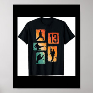 13th Birthday Karate Taekwondo 13 Years Old Boy Poster