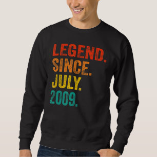 13th Birthday Legend Since July 2009 13 Years Old Sweatshirt