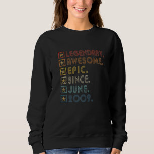 13th Birthday Legendary Awesome Epic Since June 20 Sweatshirt